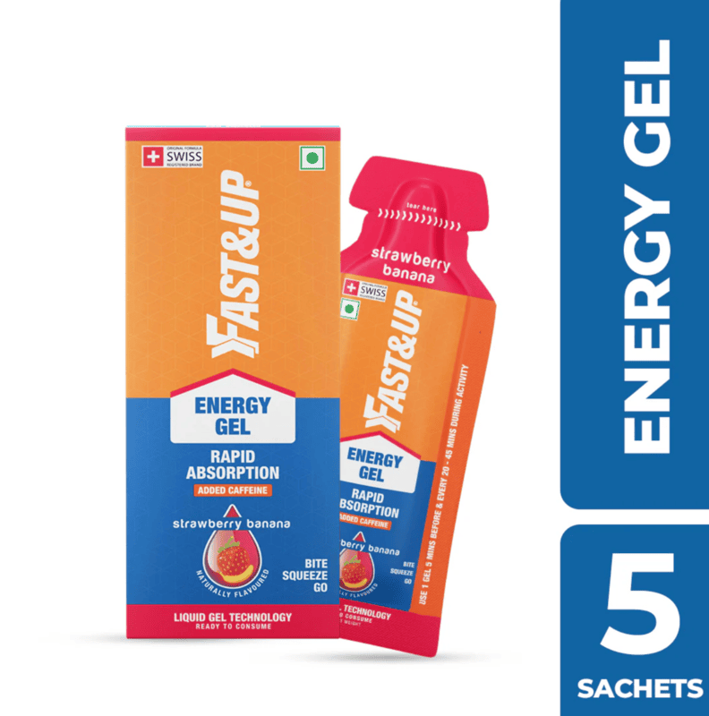 Energy Gel Strawberry Banana Caffeinated 5x30gm Pack