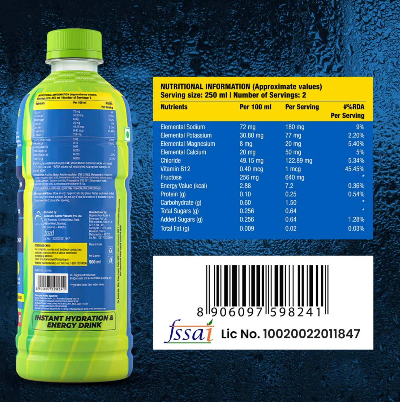 FAST&UP-Reload RTD Lime & Lemon 500 ML Bottle