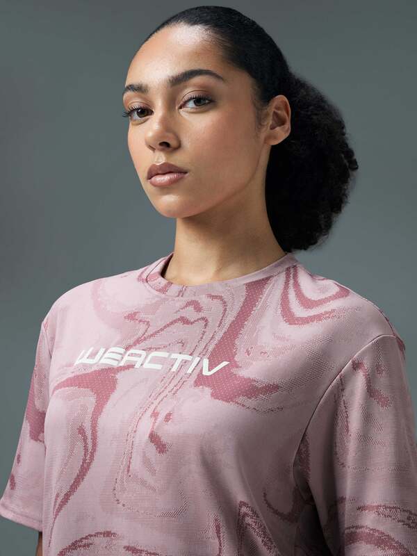 TECHNO Women Jacquard Boxy Fit- Dusty Pink